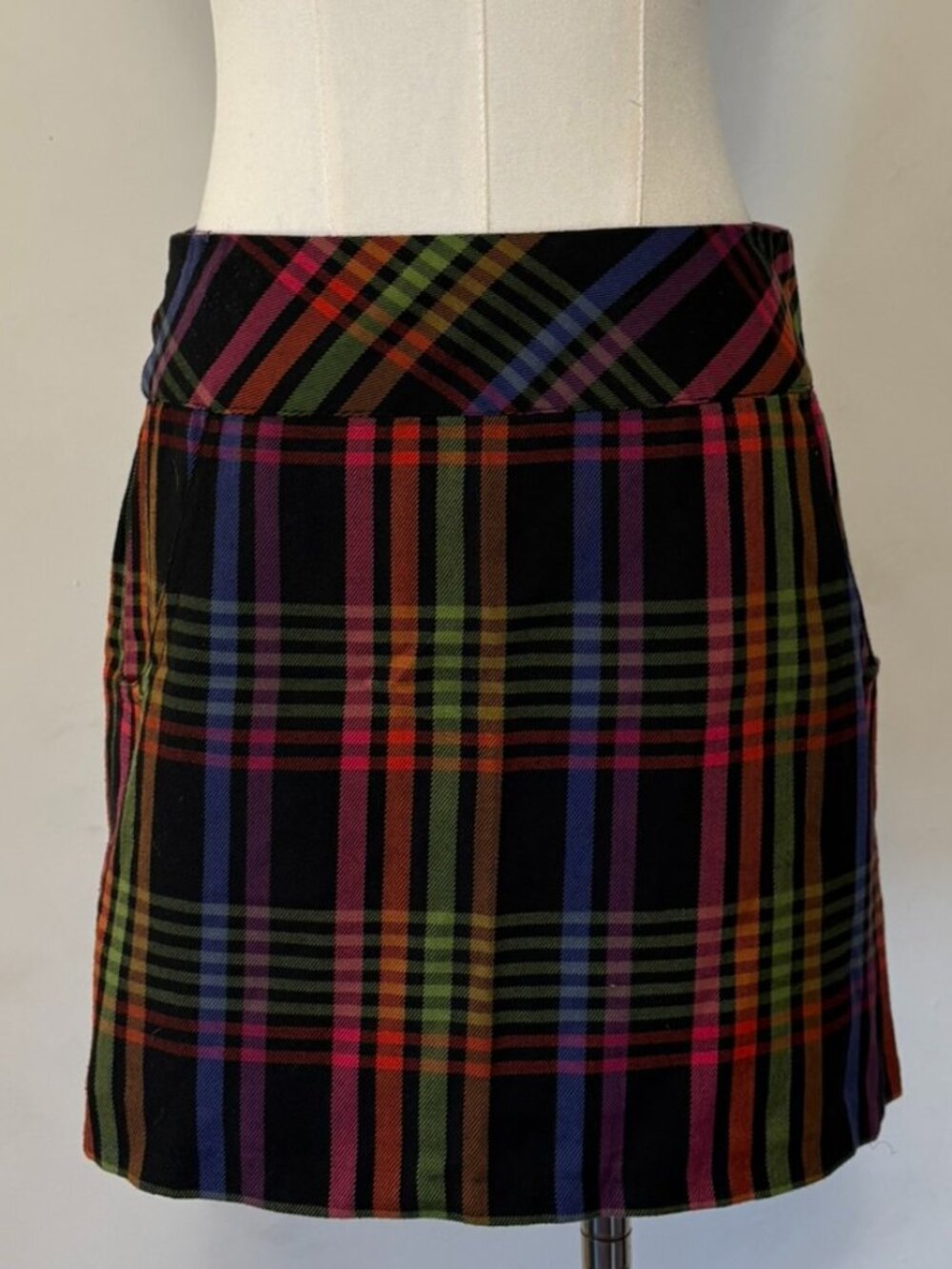 Aeropostale Juniors SZ 5/6 Plaid Multi-colored Rainbow Mini Skirt